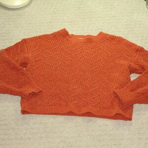 Luvlink Size S Burnt Orange Soft Chunky Knit Sweater